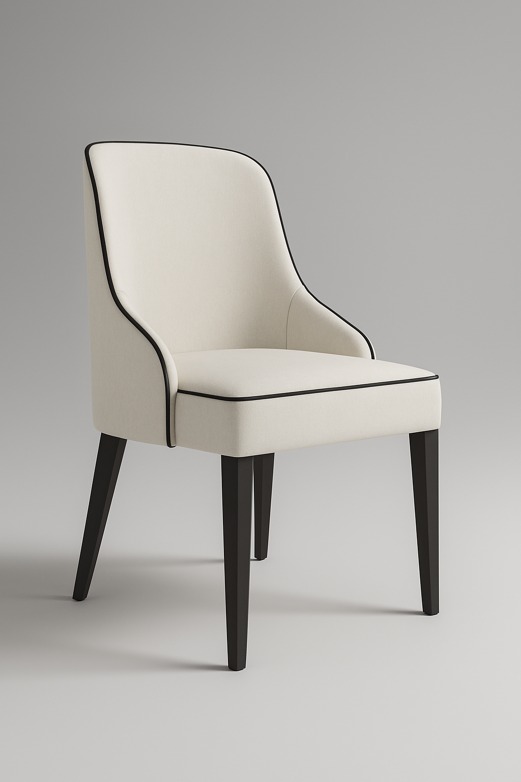 C2010 Eleganter Stoffstuhl mit feiner Linienführung