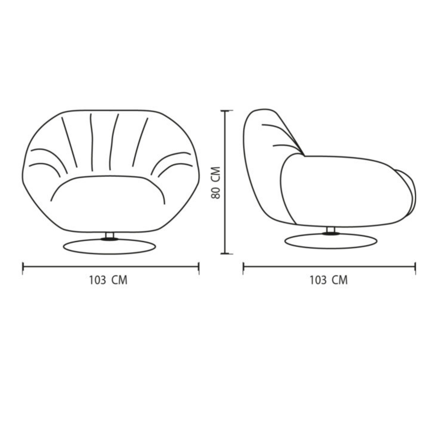 A1001 Sessel mit weicher Formgebung