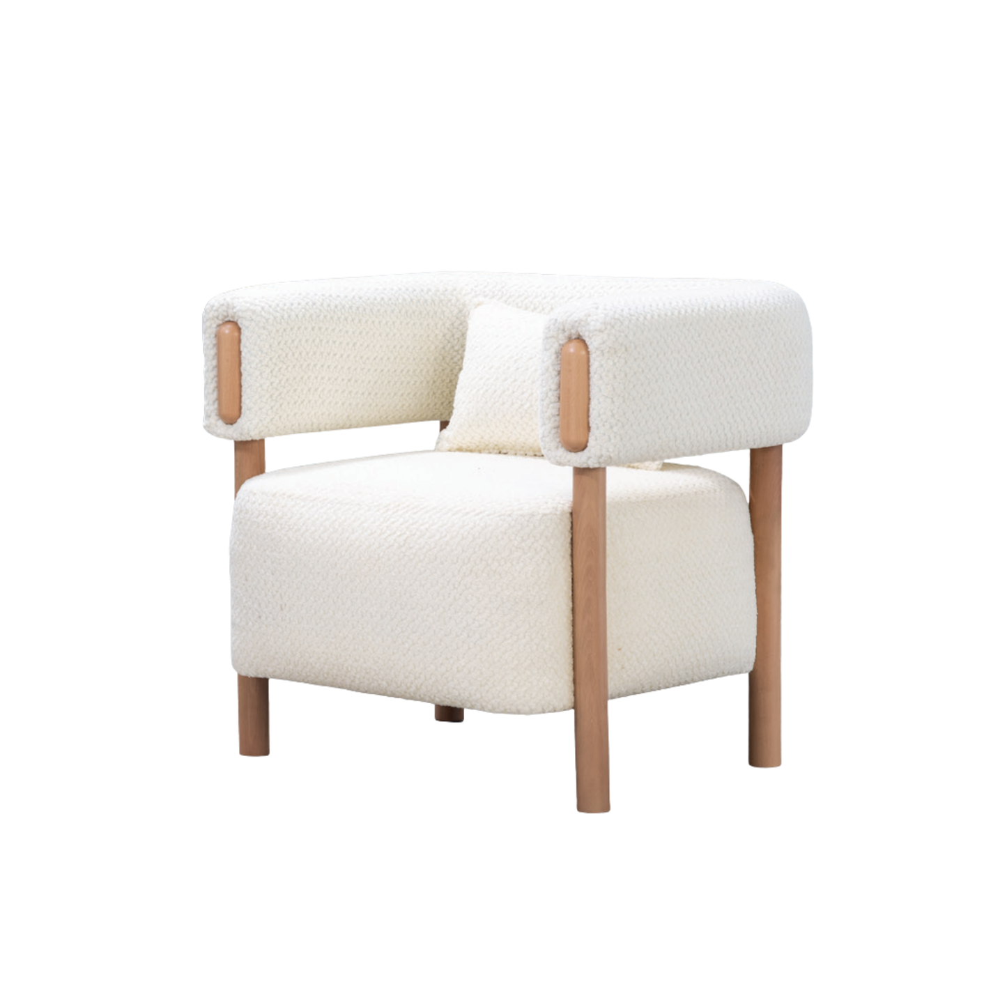 A1303 Sessel mit Holzbeinen und Strukturstoff