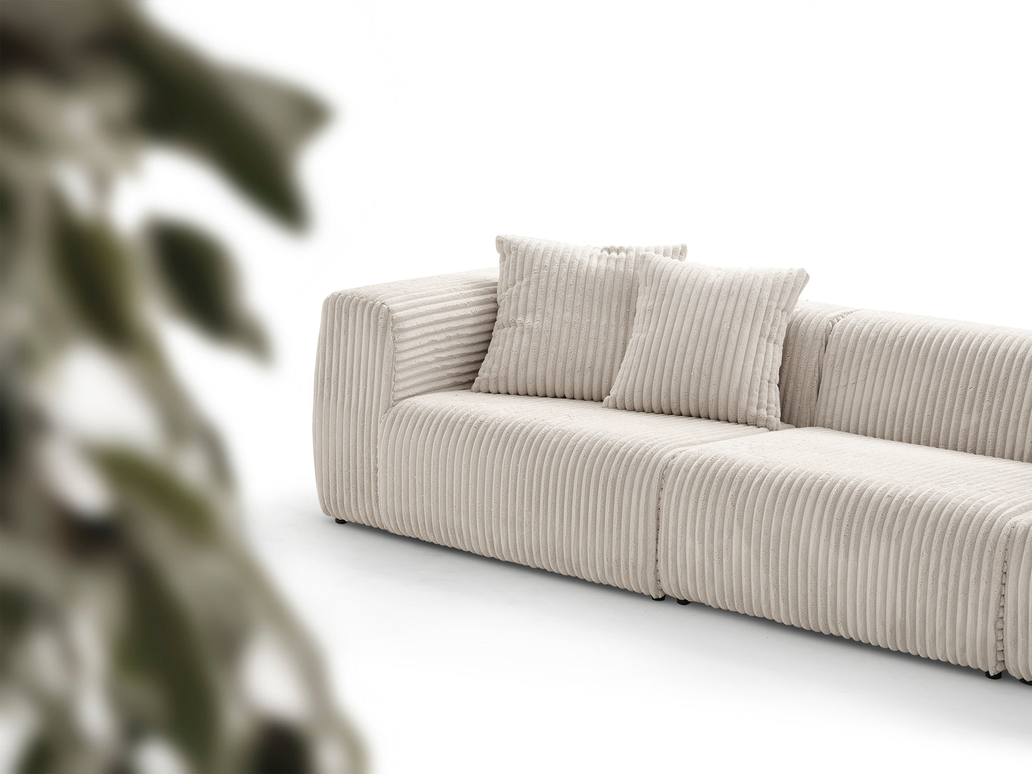 S0105 Cord-Stoffsofa in Beige