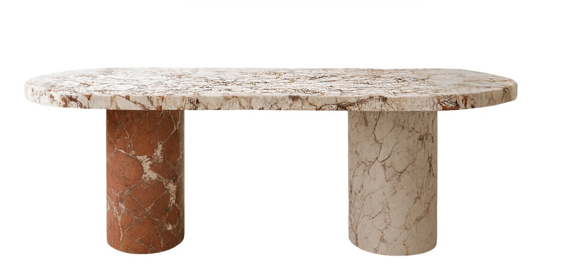T2011 Esstisch aus zweifarbigem Marmor