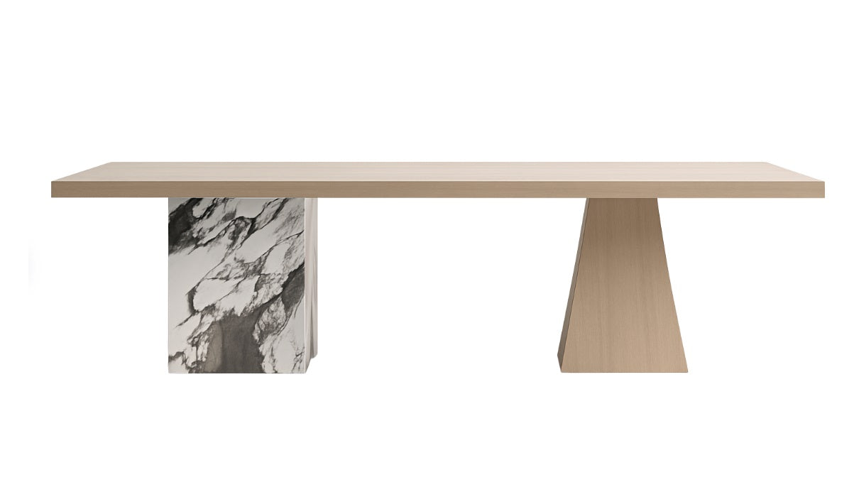 T2015 Esstisch aus Holz und Marmor