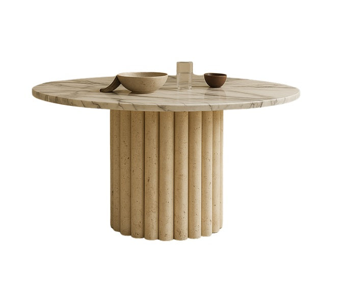 T2021 Runder Esstisch in Beigeton