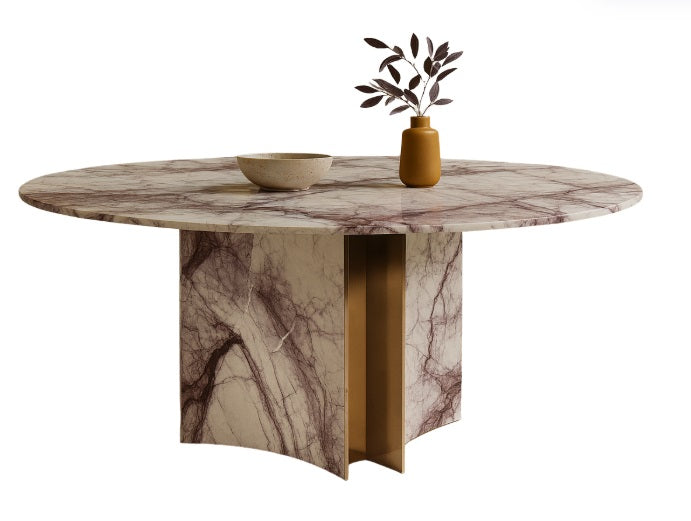 T2022 Runder Esstisch mit Marmorstruktur