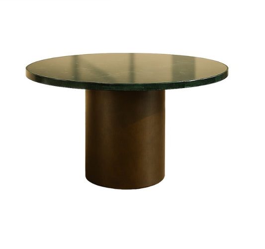 T2023 Runder Tisch mit grüner Marmorplatte