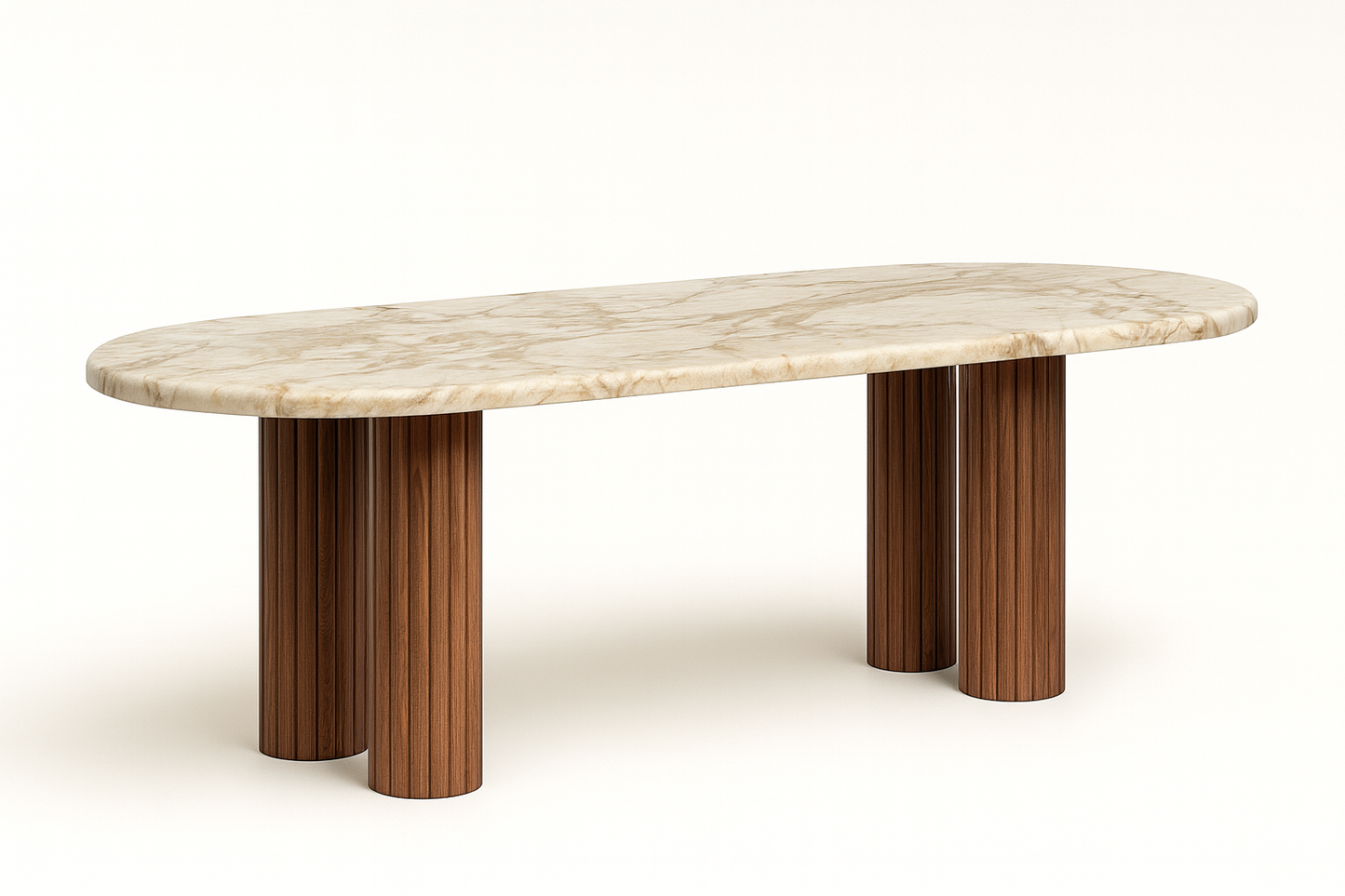 T2032 Ovaler Tisch in Naturtönen