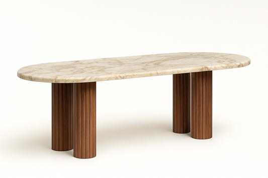 T2032 Ovaler Tisch in Naturtönen