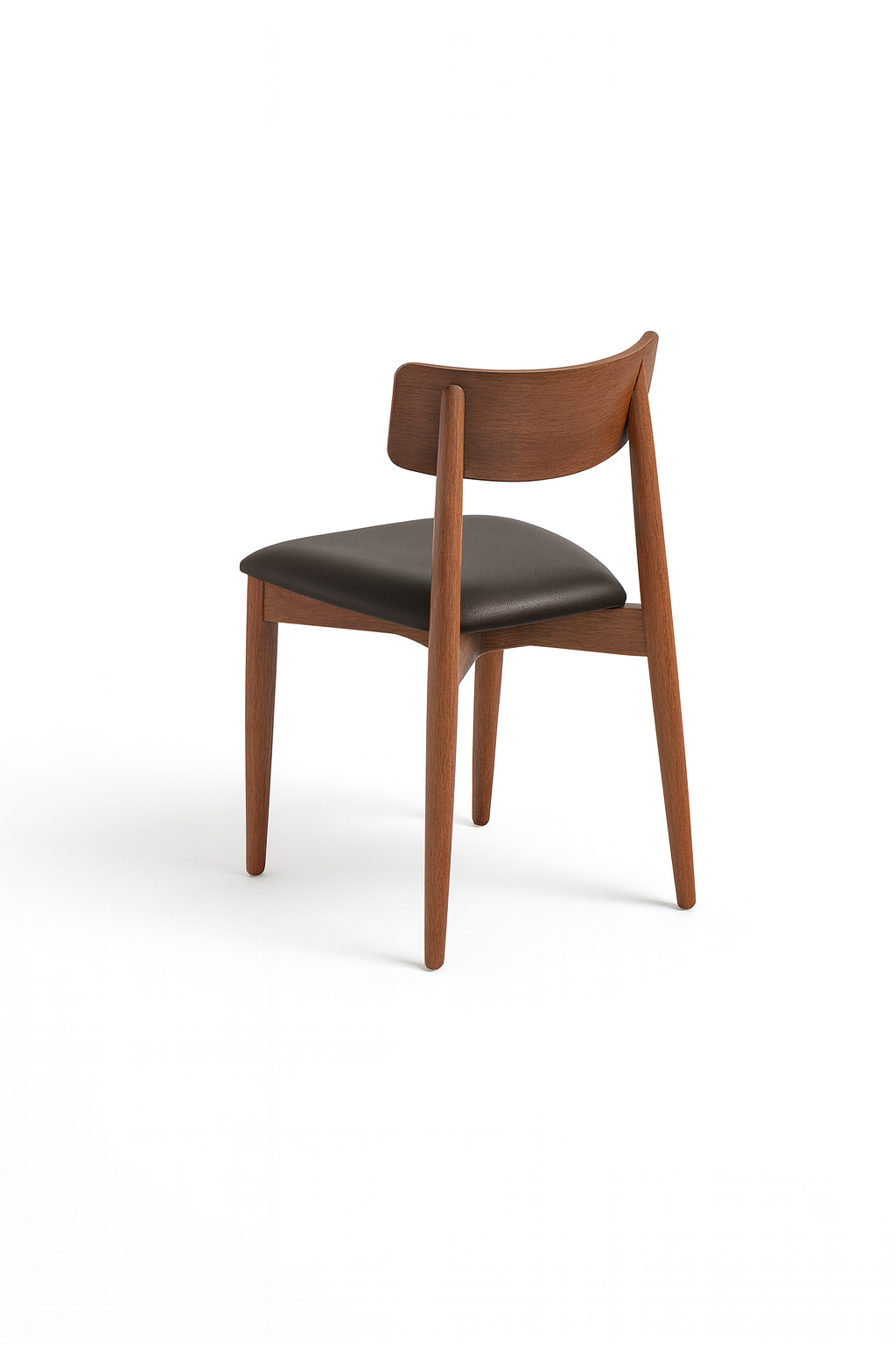 C0310 Stuhl mit Holzrücken und Ledersitz