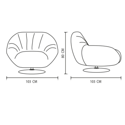 A1001 Sessel mit weicher Formgebung