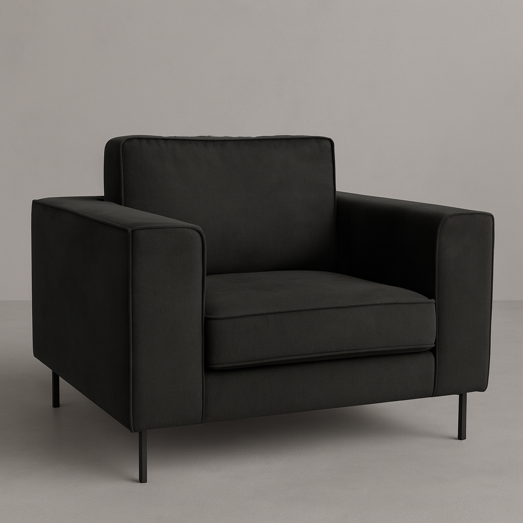 A2007 Schwarzer Stoffsessel