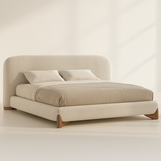 B2007 Stoffbett mit Holzfüess