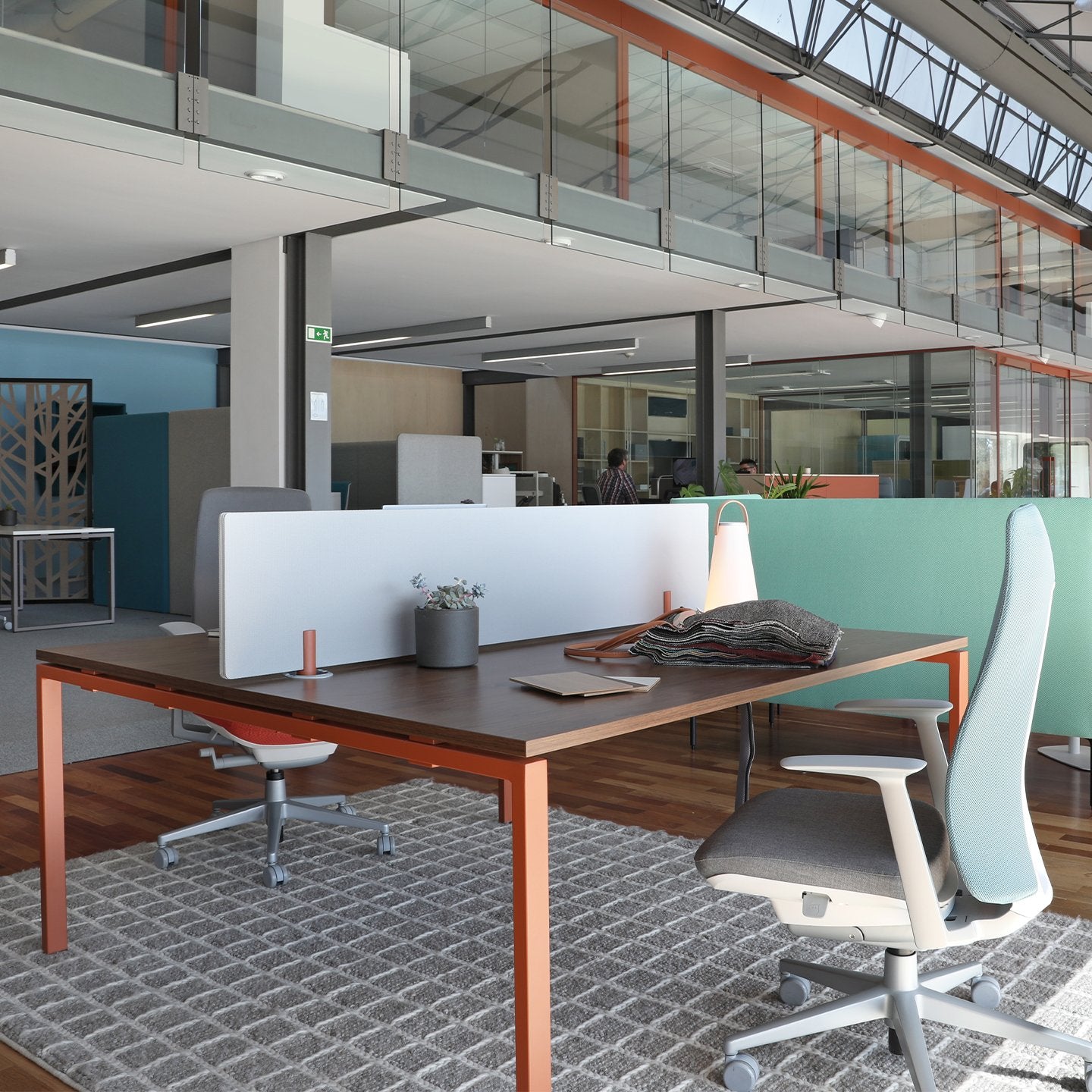 F2206.1 Doppeltisch mit Trennwand