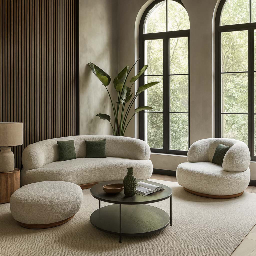 S0102 Ovals Bouclé-Sofa