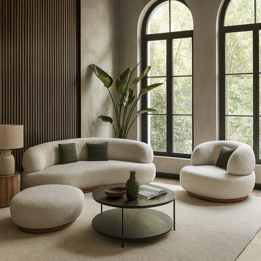 S0102 Ovals Bouclé-Sofa