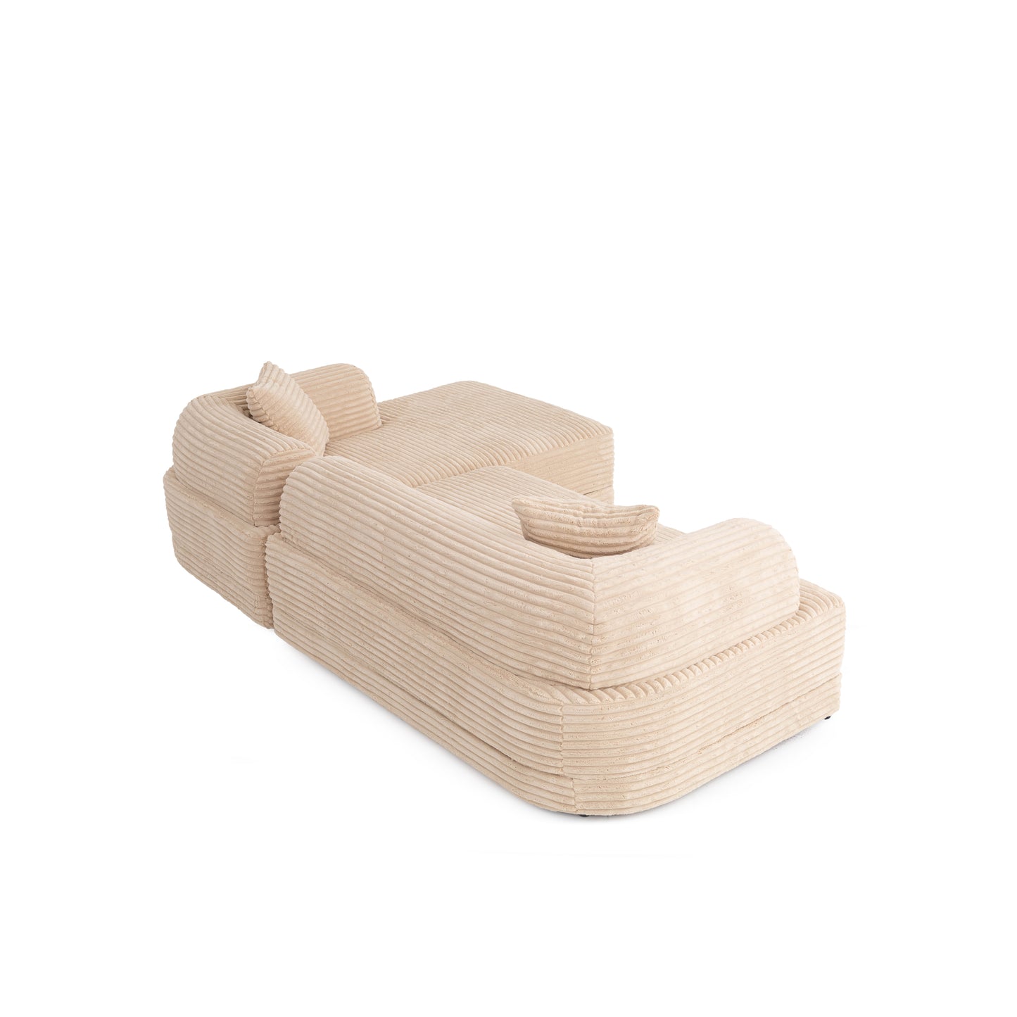S0106 Ecksofa aus Feincord-Stoff
