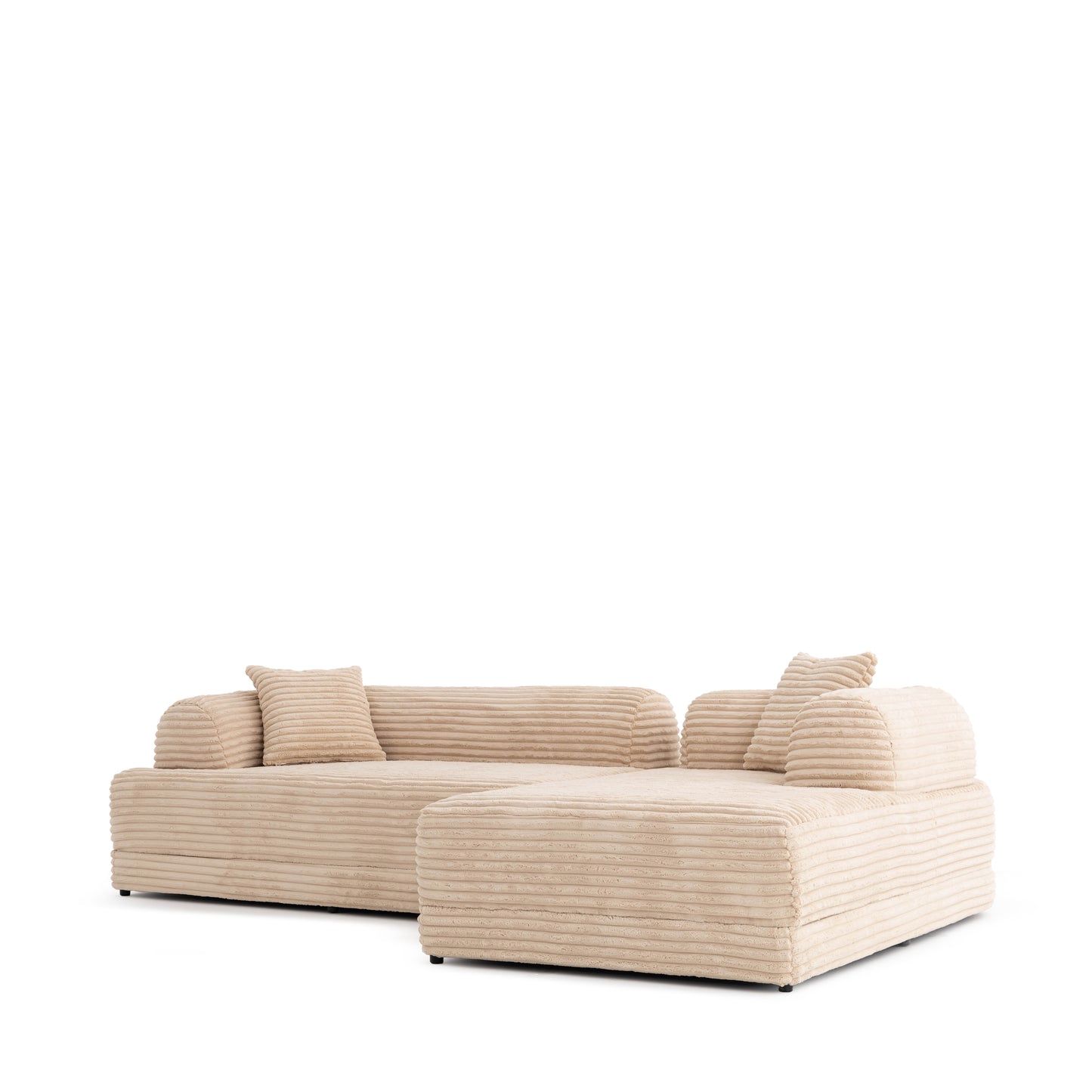 S0106 Ecksofa aus Feincord-Stoff