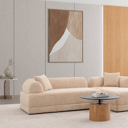 S0106 Ecksofa aus Feincord-Stoff