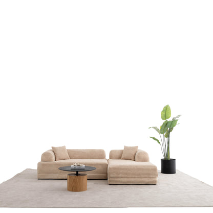 S0106 Ecksofa aus Feincord-Stoff
