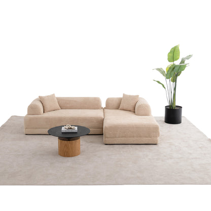 S0106 Ecksofa aus Feincord-Stoff