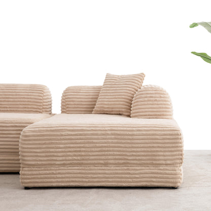 S0106 Ecksofa aus Feincord-Stoff