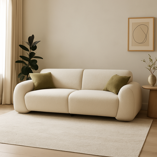 S0703 Gemütlichs Bouclé-Sofa
