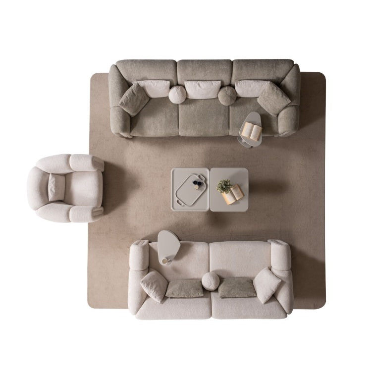 S0801 Sofa aus Bouclé-Stoff