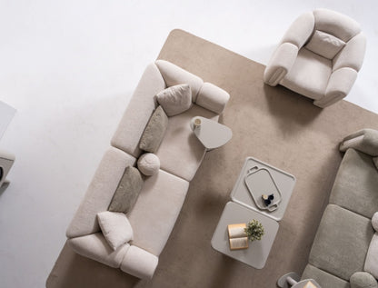 S0801 Sofa aus Bouclé-Stoff