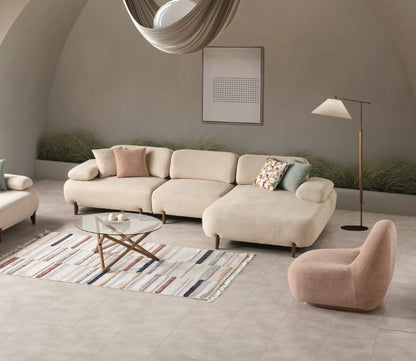 S1101 Ecksofa aus Bouclé-Stoff