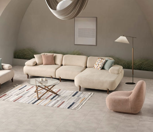 S1101 Ecksofa aus Bouclé-Stoff