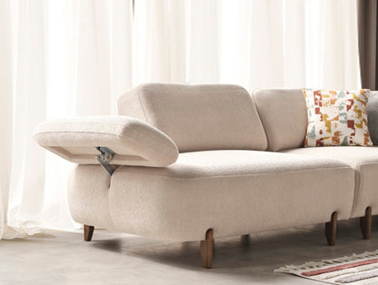 S1101 Ecksofa aus Bouclé-Stoff