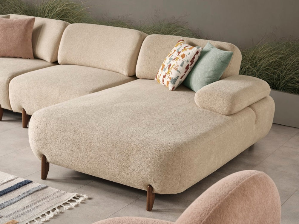 S1101 Ecksofa aus Bouclé-Stoff