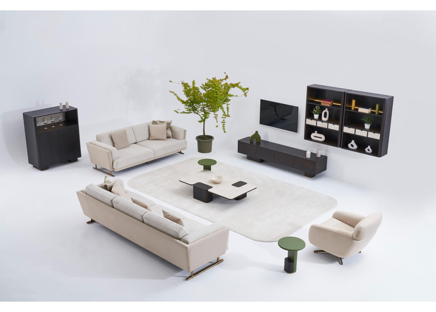 S1201.2 3-Plätzigs Stoffsofa