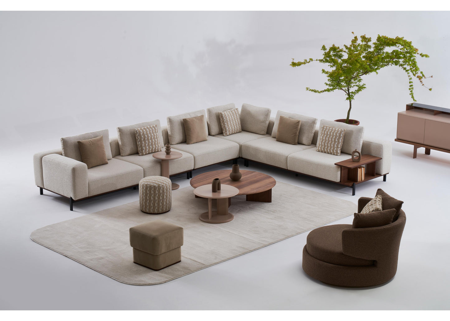 S1204 Ecksofa mit offenem Regal