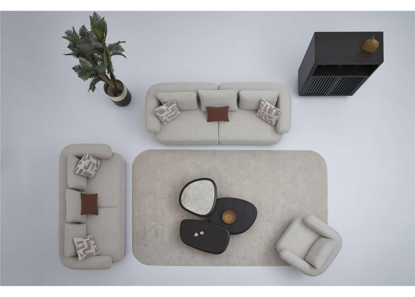 S1206 3-plätzigs Stoffsofa