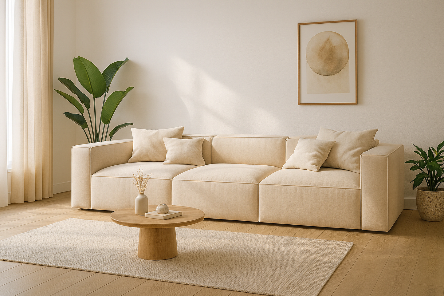 S2024 Grosszügiges Dreisitzer Sofa