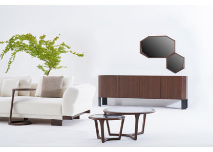 SB1201 Sideboard mit Glasplatte und Nussbaum