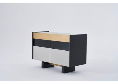 SB1203 Anrichte in Schwarz, Grau & Messing