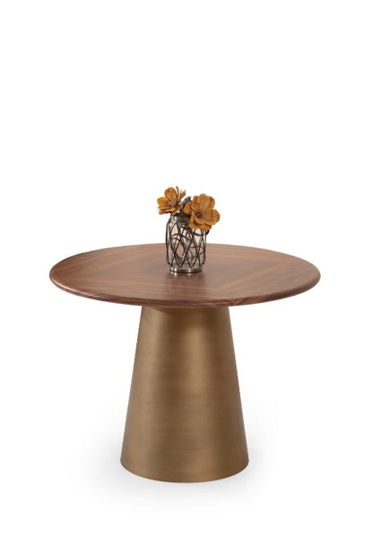 T1401 Tisch in Nussbaum und Bronze