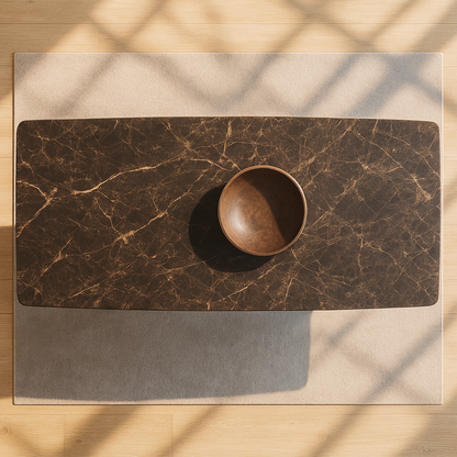 T2008 Esstisch mit dunkler Marmorplatte