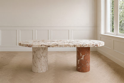 T2011 Esstisch aus zweifarbigem Marmor