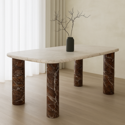 T2012 Eleganter Esstisch aus Naturmarmor