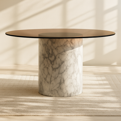 T2014 Esstisch aus Glas und Marmor