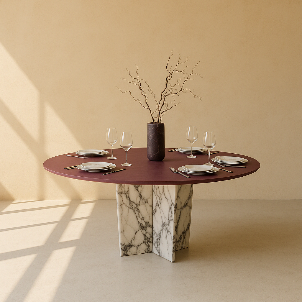 T2016 Tisch mit roter Platte