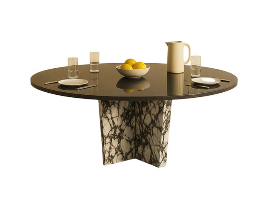 T2019 Glänzender schwarzer Rundtisch