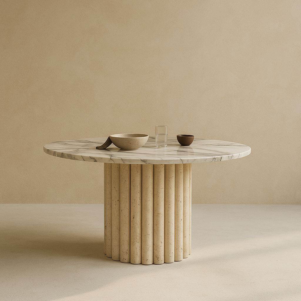 T2021 Runder Esstisch in Beigeton