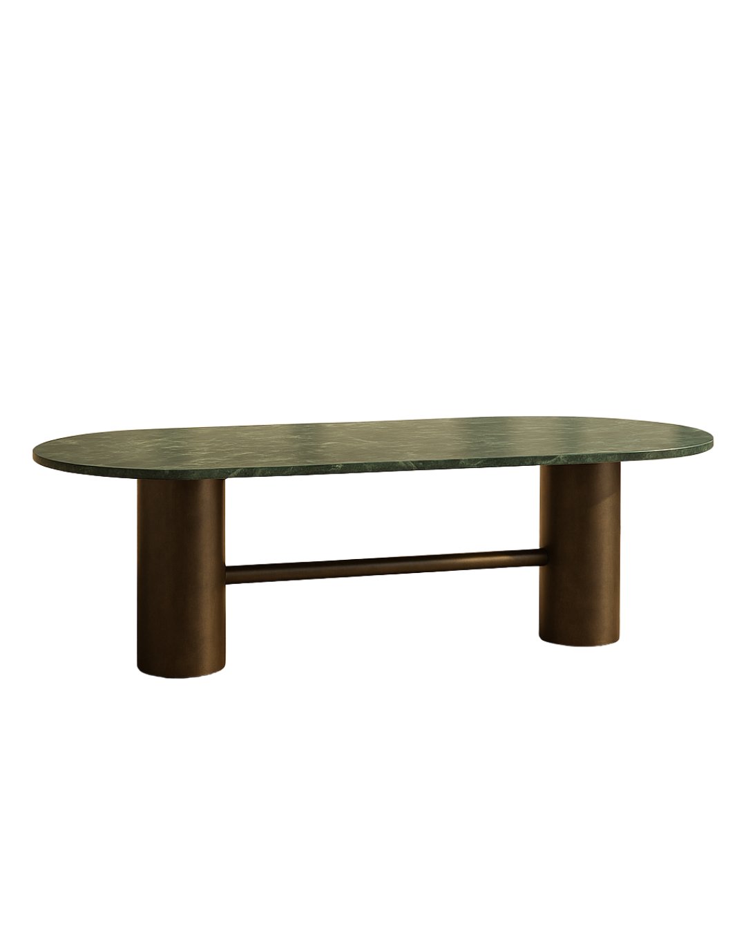 T2024 Ovaler Tisch in Grün und Bronze