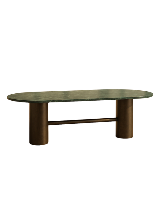 T2024 Ovaler Tisch in Grün und Bronze