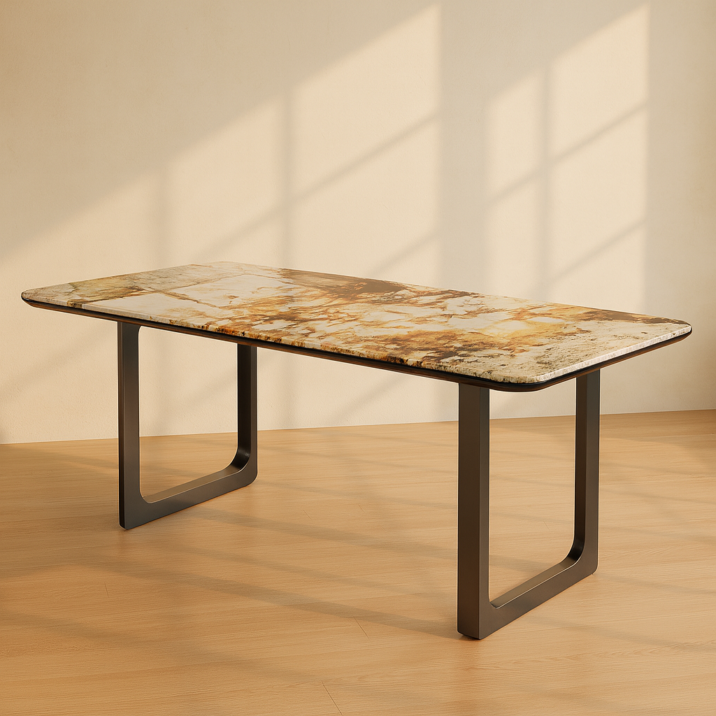 T2029 Rechteckiger Tisch mit Steinplatte