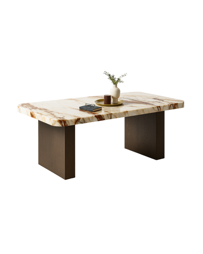 T2031 Tisch aus Onyx und Massivholz