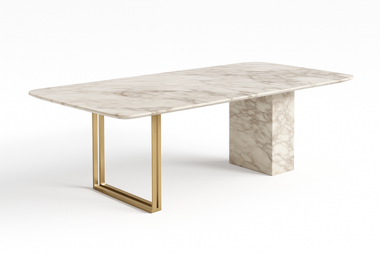 T2033 Esstisch mit goldenen Akzenten